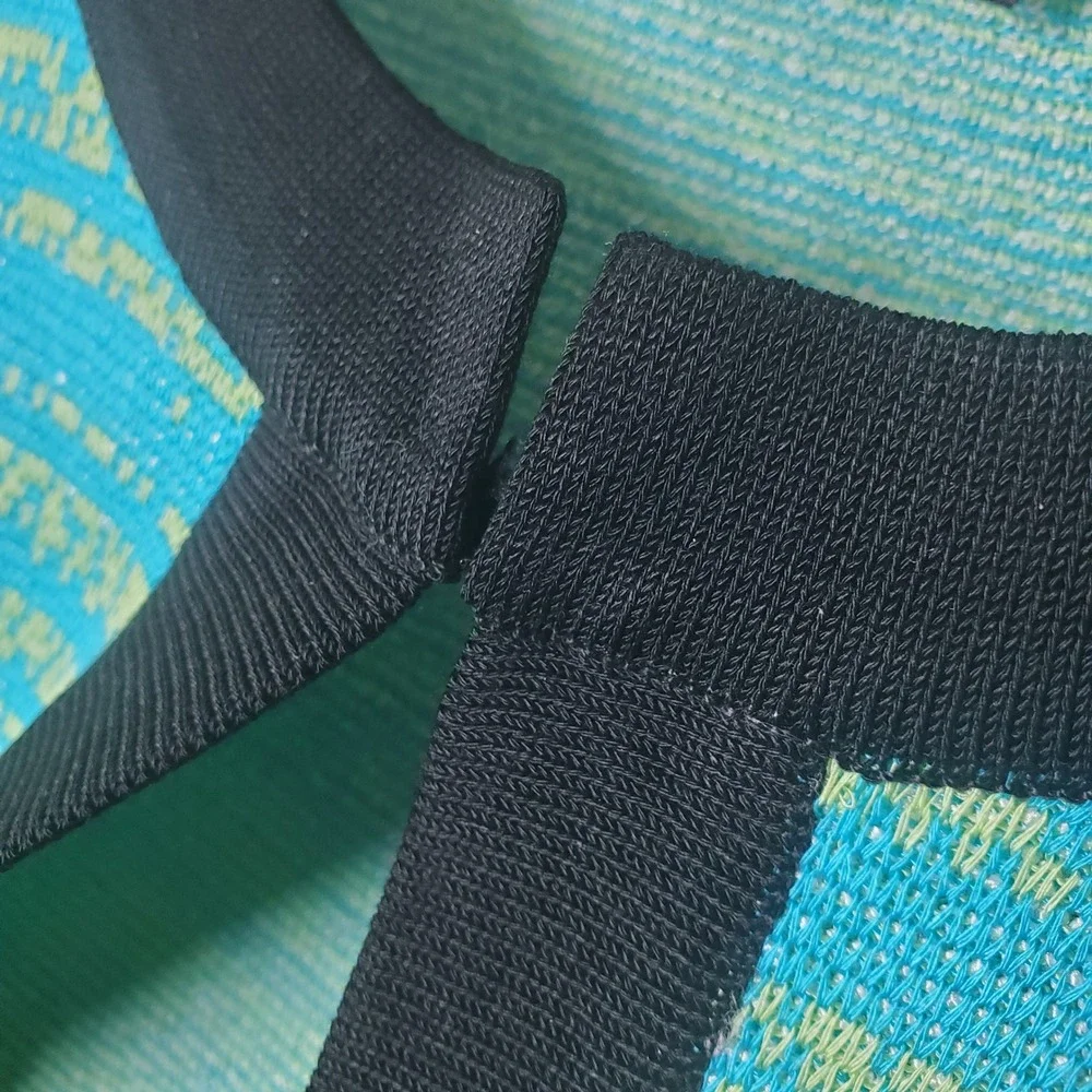 Ming Wang Sweater Knit Jacket Blazer Green Turquoise Striped Open Front Large - Picture 10 of 13